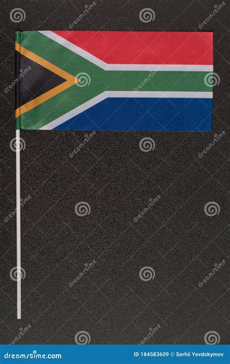 RSA Flag on Black Background. National Symbols of Republic of South ...