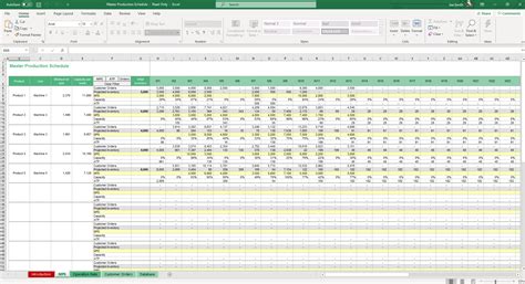 Master Production Schedule (MPS) Excel Template - Simple Sheets