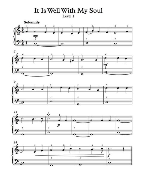 Free Piano Arrangement Sheet Music – It Is Well With My Soul | Easy ...