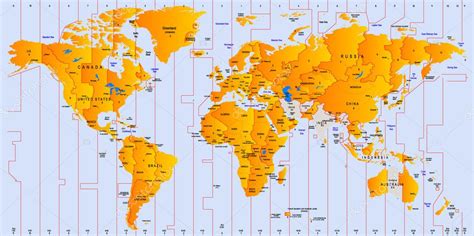 Mapa stref czasowych — Grafika wektorowa © olinchuk #3142848