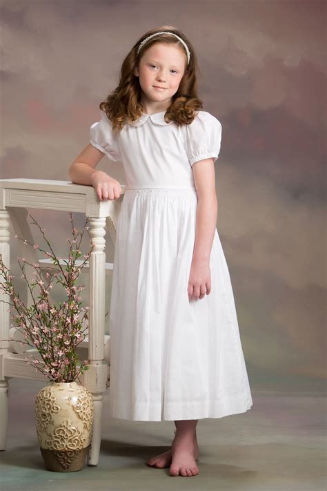 Mary - Traditional Communion | White baptism dress, Girls white dress ...