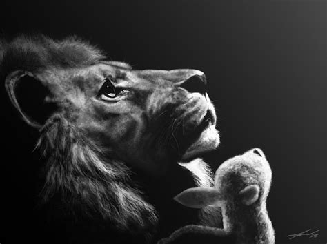 Lion And Lamb Digital Art by Jerrod Wikle