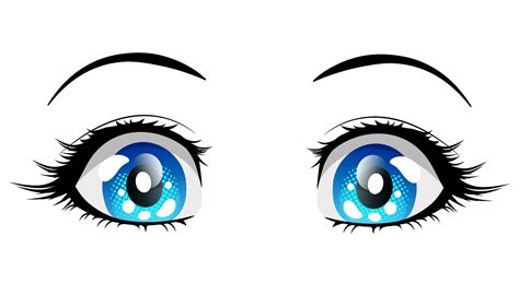 Surprised blue eyes anime girl. Vector illustration in manga style ...