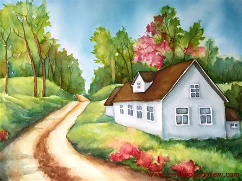 Spring Landscape Drawing at PaintingValley.com | Explore collection of ...