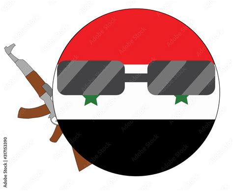 Cool Syria flag emoji. Round Syrian flag emoticon wearing sunglasses ...