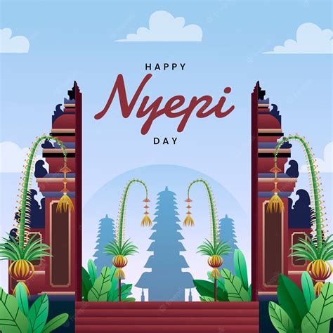 Premium Vector | Gradient nyepi celebration illustration