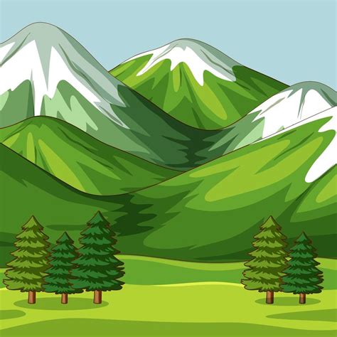 Empty green nature scene with big mountains 1436780 Vector Art at Vecteezy