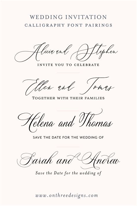 Popular Wedding Sign Fonts