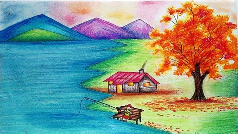 Autumn Drawing, Pencil, Sketch, Colorful, Realistic Art Images ...