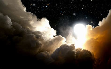 Space night clouds moon wallpaper | 1920x1200 | #34644