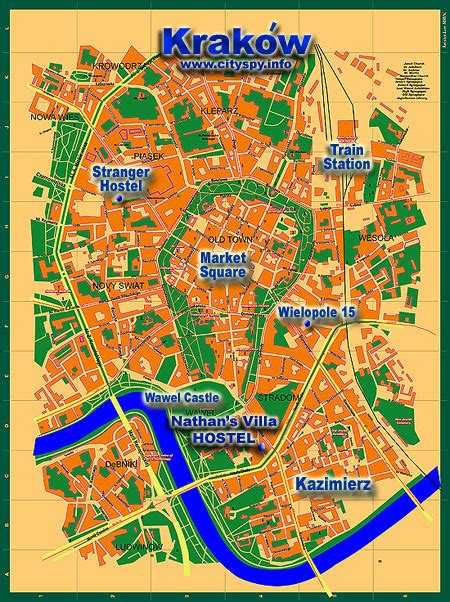 map of Krakow Poland