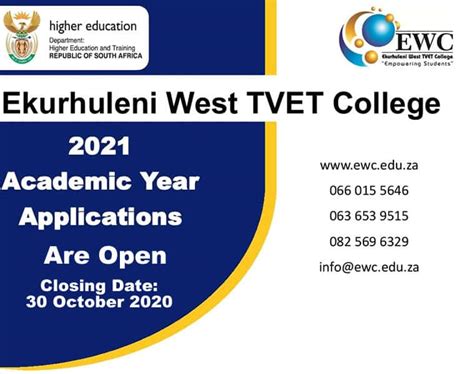 Ekurhuleni West TVET college courses, online application, and campuses