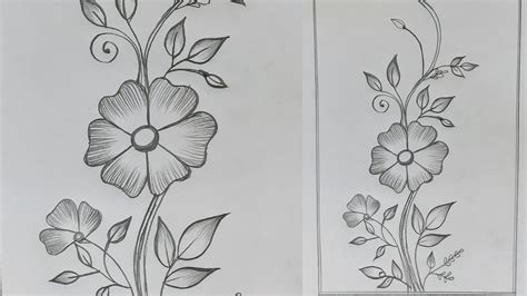 Simple Flower Designs For Pencil Drawing Borders Learn How To Draw - Riset