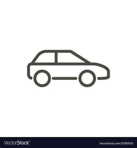 Car icon line drawing symbol Royalty Free Vector Image