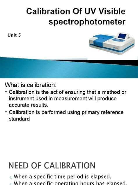 Calibration of Uv Visible Spectrophotometer | PDF | Ultraviolet ...