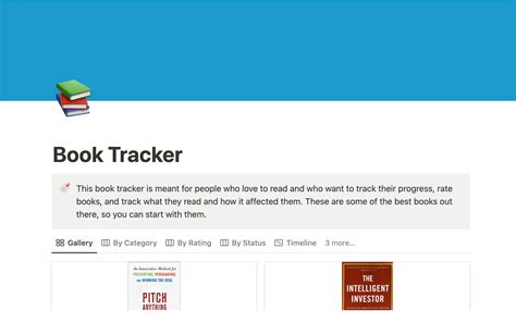 Book Tracker Template for Notion | Notion Template