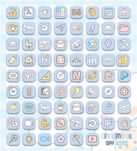 Cinnamoroll App Icons iOS - Light Blue Sanrio App Icons for iPhone