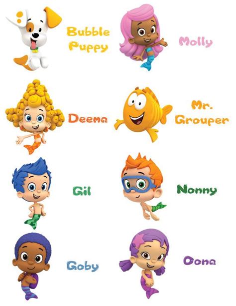 Printable Bubble Guppies Characters