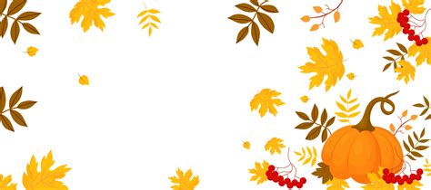 Autumn Banner with pumpkin, rowan and leaves 27492431 PNG