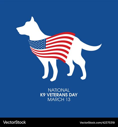 National k9 veterans day Royalty Free Vector Image