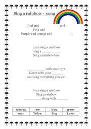 I can sing a rainbow - ESL worksheet by agarc393