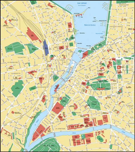 Map of Geneva - ToursMaps.com