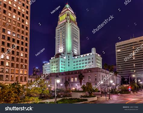 Los Angeles City Hall Building Night Stock Photo 1280115988 | Shutterstock