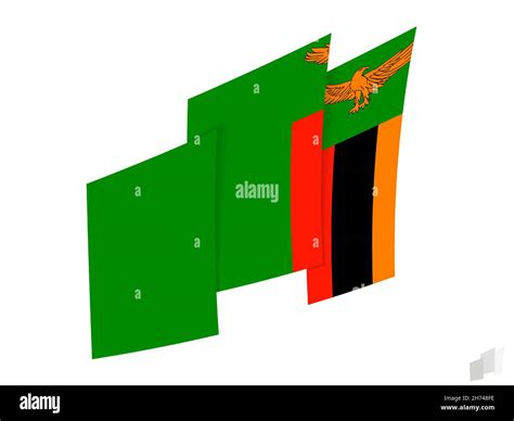 Zambia flag in an abstract ripped design. Modern design of the Zambia ...