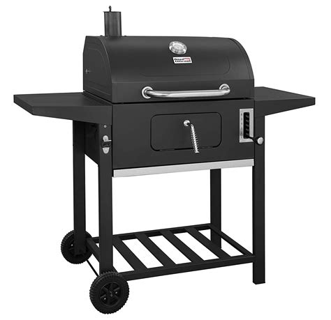 Charcoal Grill Cooking Outdoor BBQ Warming Rack 2 Side Tables Picnic ...