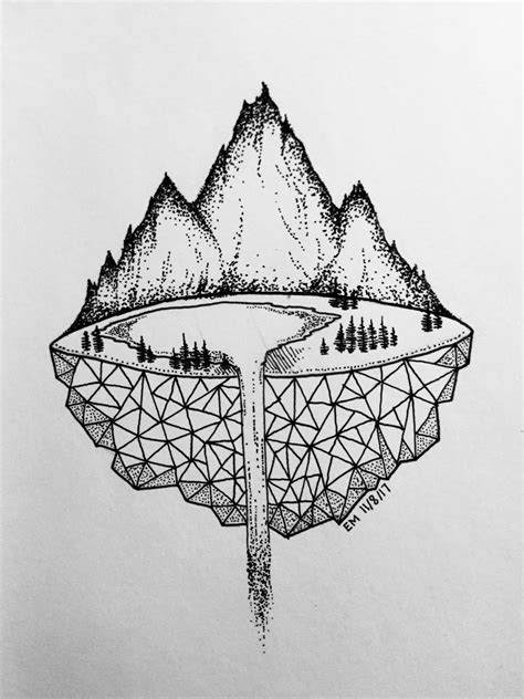 micron mountains | Easy pen drawing, Pen art drawings, Cute easy animal ...