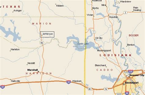 PINEY WOODS REGION: JEFFERSON TEXAS AREA MAP