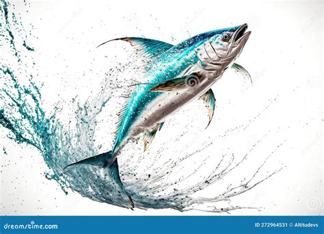 Flying Fish Jumping Out of Water Stock Illustration - Illustration of ...