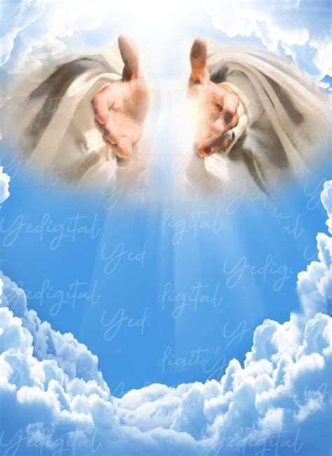 Sky Heaven Prayer Hands Digital Download PNG - Etsy