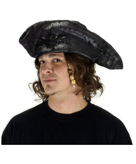 Black Pirate Hat - Adult Hat - at Wonder Costumes