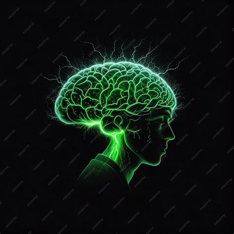 Premium AI Image | a green human brain with the brain drawn on it