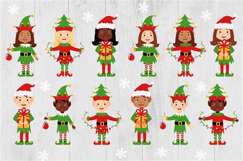 Christmas Elves Clipart Bundle, Christmas Elves PNG, Girl Boy Elves By ...