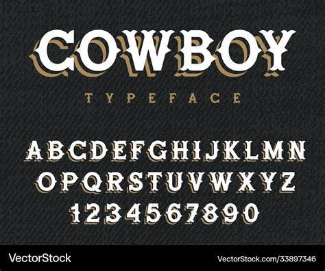 Western font 001 Royalty Free Vector Image - VectorStock