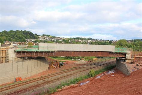 Road Bridge Over a Railway Under Construction Stock Image - Image of ...