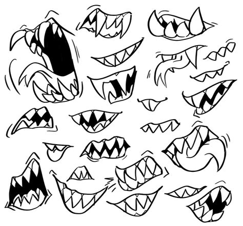 Sharp Teeth Smile Drawing - BobbieMorales Blog