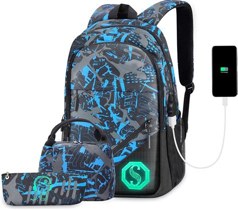 Backpack for Boys, Kids School Backpack Set with USB Charging Port ...