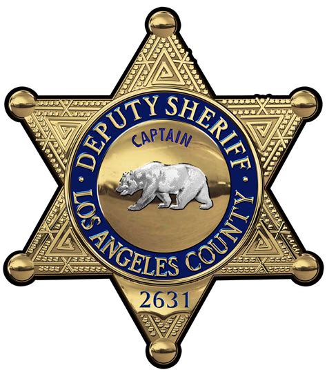 Los Angeles Sheriff's Department (Captain) Badge All Metal Sign With ...