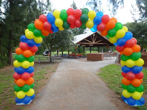 Park entrance balloon arch. | Balloon arch, Balloon decorations without ...