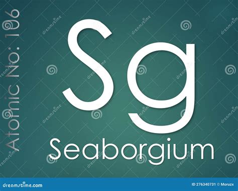 Seaborgium Chemical Element Symbol on Green Background Stock ...