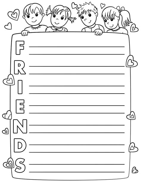 Friends Acrostic Poem Template | Free Printable Papercraft Templates