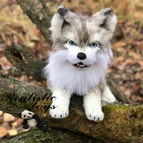 Realistic wolf stuffed animal, wolf plush, realistic toys, plush toy ...