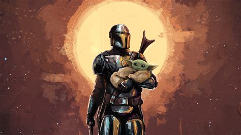 3840x2160 Resolution The Mandalorian and Baby Yoda Art 4K Wallpaper ...