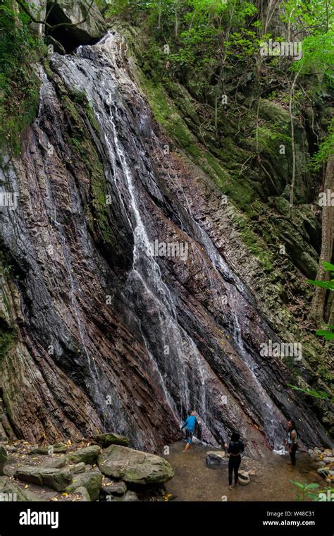 View of Quintero's Ravine or Quebrada Quintero from the iconic mountain ...