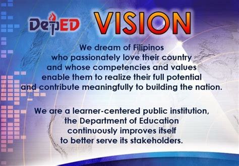 DepEd Mission, Vission and Core Values - Doña Basilia S. Quilon ...