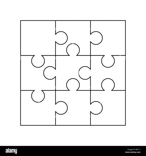 Outline 9 Piece Puzzle Template | PDF Template