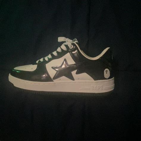 BAPE STA black and white sneakers - Depop